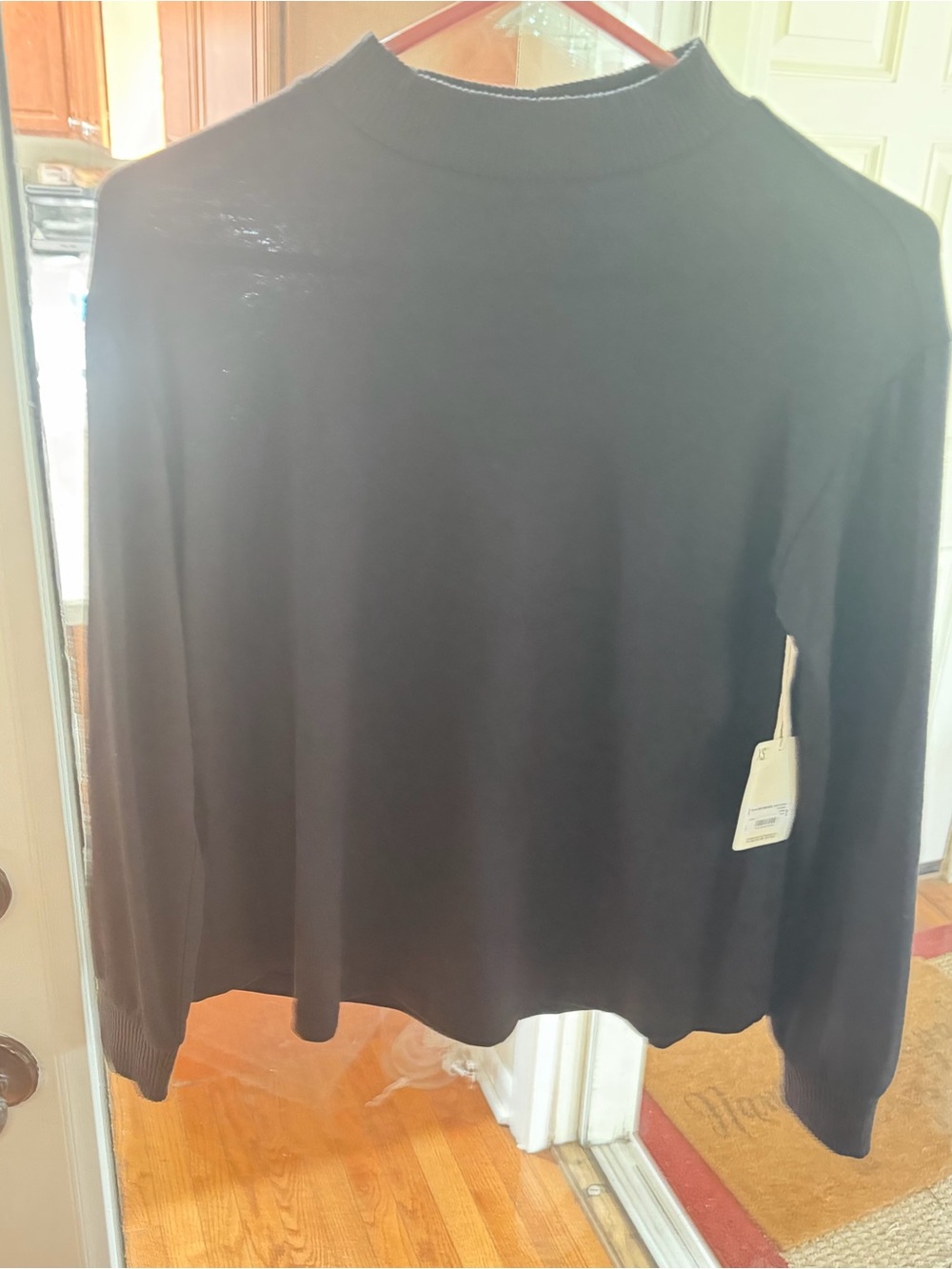 NWT CLASSIC BLACK MOCK NECK LONG SLEEVE KNIT SWEATER SIZE XS